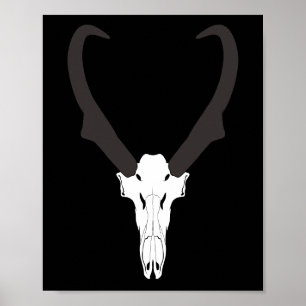 Anpassbarer Gabelbock-Schädel Poster