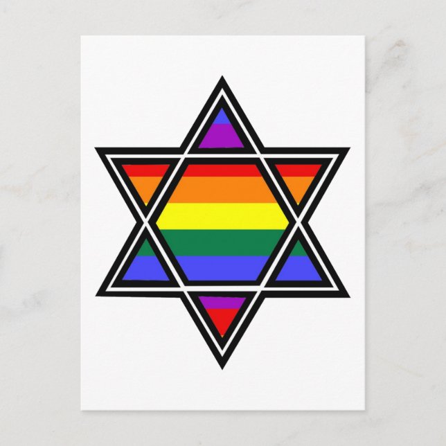 Anpassbarer Gay Pride Rainbow Star von David Postkarte (Vorderseite)