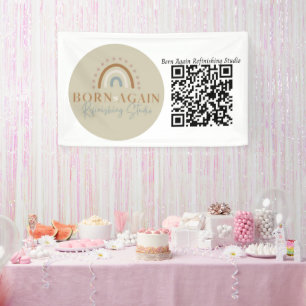 Anpassbarer Geschäftsname und QR-Code Banner