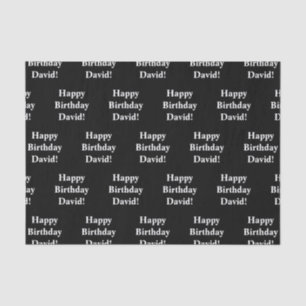 Anpassbarer glücklicher Geburtstagstext Schwarz/ Seidenpapier