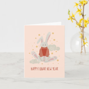 Anpassbarer glücklicher Hase Chinesisches Neujahr Karte