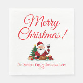 Anpassbarer glücklicher Weihnachtsmann Weihnachts- Serviette