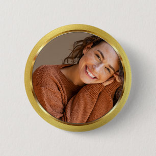 Anpassbarer Goldrahmen-Foto Button
