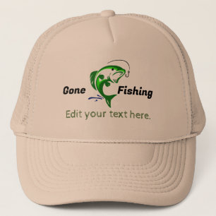 Anpassbarer Gone Fishing Trucker Hat Truckerkappe
