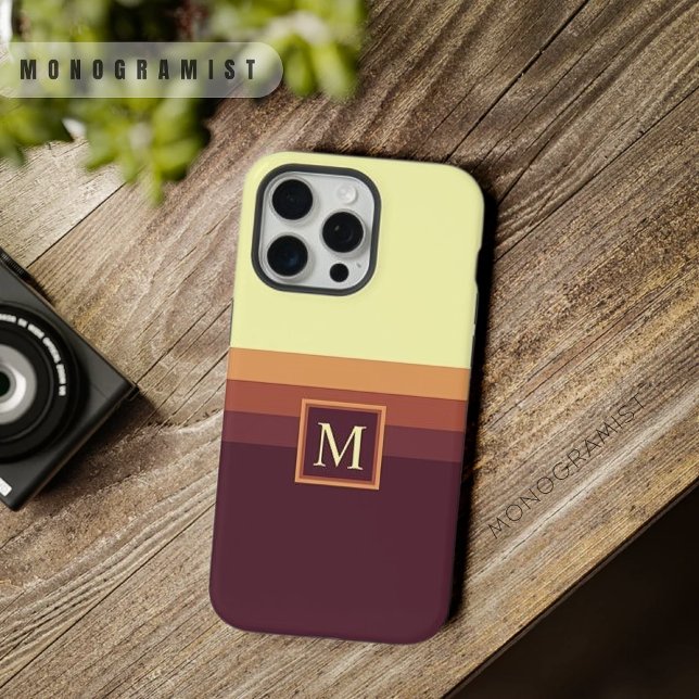 Anpassbarer, hellgelber, dunkelbrauner Farbblock iPhone Hülle (Customizable Pale Yellow Dark Brown Color Block iPhone Case)