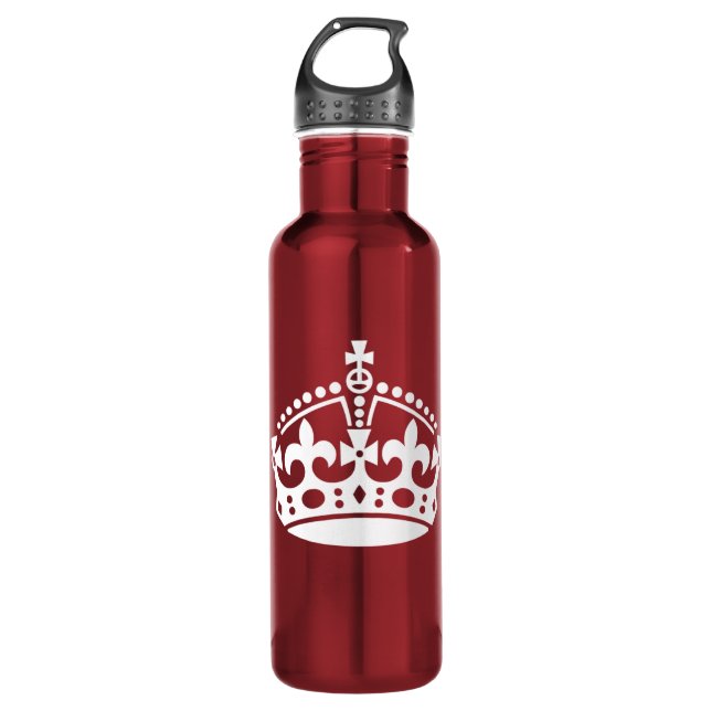 Anpassbarer Hintergrund Behalten Calm Crown Trinkflasche (Vorderseite)