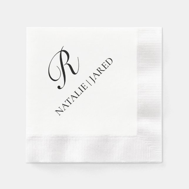 Anpassbarer Hochzeitscocktail Napkin Serviette (Vorderseite)