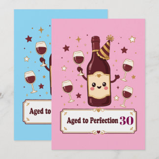 Anpassbarer Im Alter Perfekt Süßer Wein Geburtstag Einladung