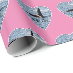Anpassbarer John Coe Orca-Schwarzwal Pink Geschenkpapier