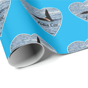 Anpassbarer John Coe Orca Schwertwal Blau Geschenkpapier