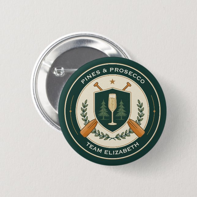 Anpassbarer Junggesellinnenabschied im Camp Button (Vorne & Hinten)