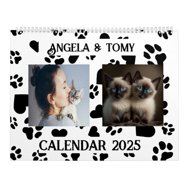 Anpassbarer Kalender mit Schwarzweißdruckmuster (Titelbild)