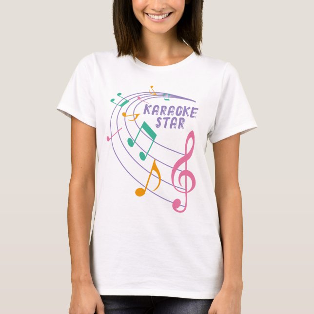 Anpassbarer Karaoke Music Star T - Shirt (Vorderseite)