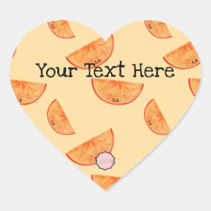 Anpassbarer Kawaii-Wasserfarbe-Orange-Herz-Aufkleb Herz-Aufkleber