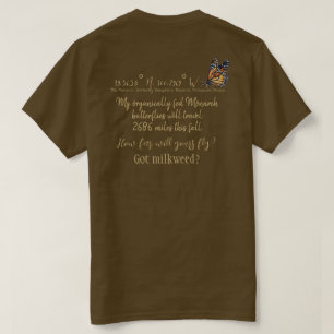 Anpassbarer Längen- und Breitengrad Monarchfalter T-Shirt