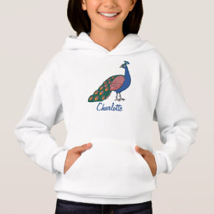 Anpassbarer Lebendiger Bescheidener Pfau  Hoodie