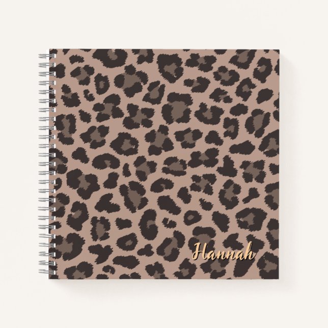 Anpassbarer Leoparddruck Notizbuch (Vorderseite)
