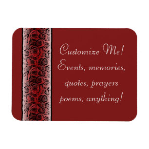 Anpassbarer Magnet für Vintage rote Rose