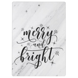 Anpassbarer Marmor-Weihnachtsclipboard Klemmbrett
