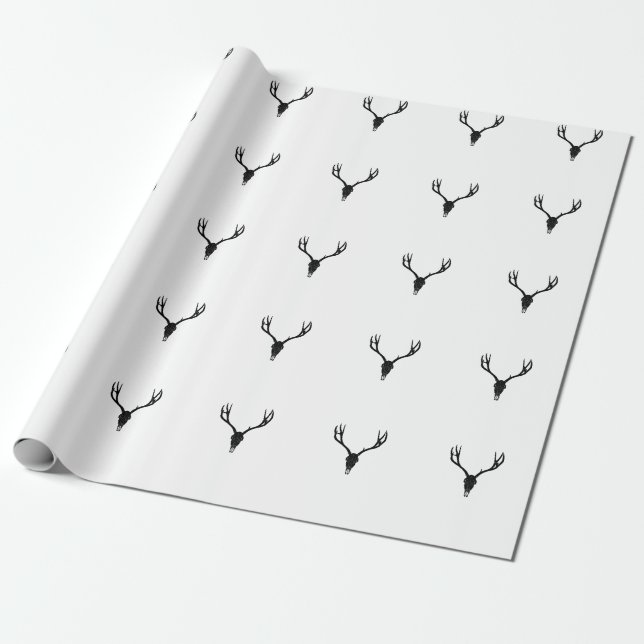 Anpassbarer Maultierhirsch-Schädel Geschenkpapier (Ungerollt)