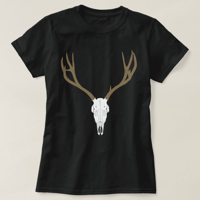 Anpassbarer Maultierhirsch-Schädel T-Shirt (Design vorne)