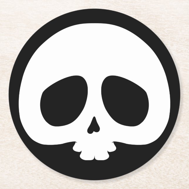 Anpassbarer Mini-Totenkopf Runder Pappuntersetzer (Vorderseite)