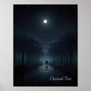 Anpassbarer Mitternachtsspaziergang im Mondlicht P Poster