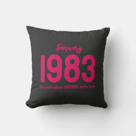 Anpassbarer Monat Jahr Text Legende Geschenk Kissen