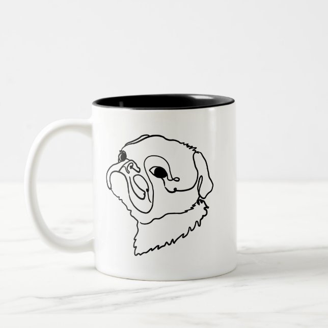 Anpassbarer Mops Zweifarbige Tasse (Links)