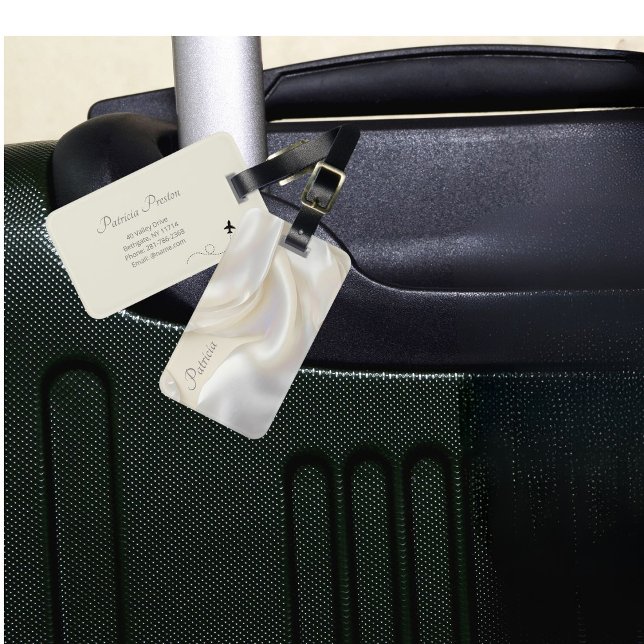 Anpassbarer Name Elegante Mutter Perltextur Gepäckanhänger (Von Creator hochgeladen)