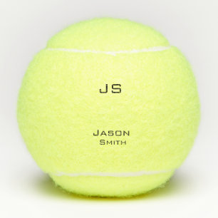 Anpassbarer Name, minimalistische Initialen Tennisbälle