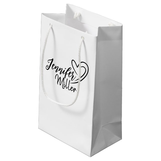 Anpassbarer Name Muttertag, Geburtstagsgeschenk  Kleine Geschenktüte (Rückseite Schrägansicht)