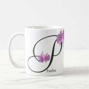 Anpassbarer Name Pauline rosa Blume mädchenhafte b Kaffeetasse