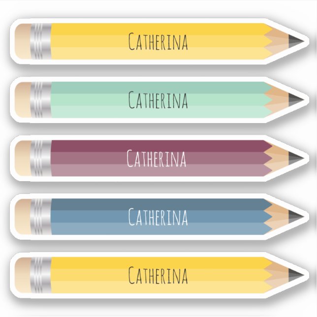 Anpassbarer Name Sticker für Stift, kundenspezifis (Vorderseite)