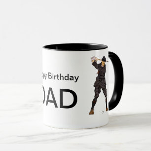 Anpassbarer Name Vintage-Look Golfer Golf Tasse