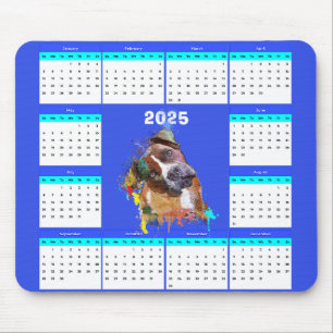 Anpassbarer Niedlicher Pittie-Dog-Kalender Mousepad