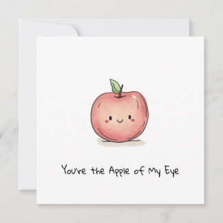 Anpassbarer Niedlicher Watercolor-Chibi-Apple Feiertagskarte