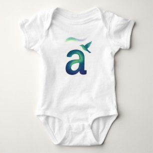 Anpassbarer Nordlichter Buchstabe A Aurora Vogel  Baby Strampler