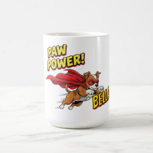 Anpassbarer Paw Power Super Dog Kaffeetasse