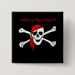 Anpassbarer Piratenschädel Bilgen saugende Ratte Button