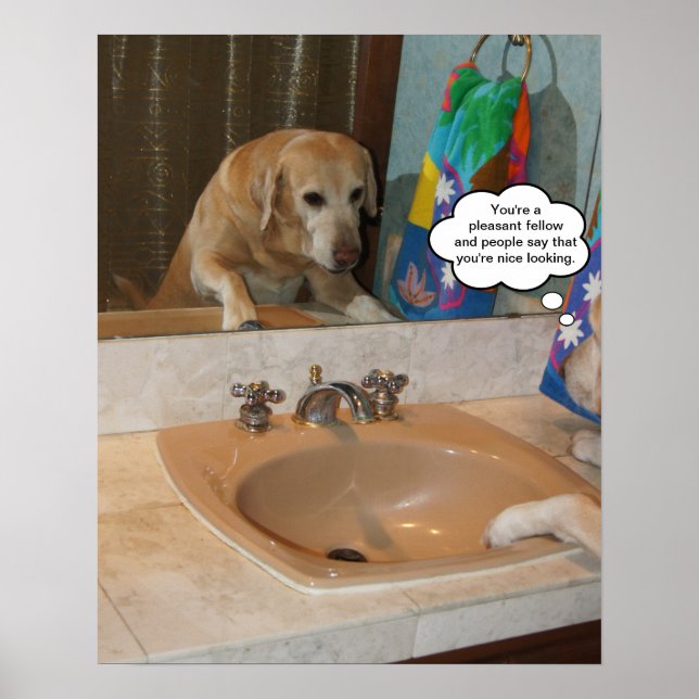 Anpassbarer Positive Affirmation Gelbe Labrador Poster (Vorne)