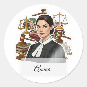 Anpassbarer professioneller Anwalt-Aufkleber mit N Runder Aufkleber