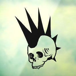 Anpassbarer Punk-Schädel ohne Kiefer Fensteraufkleber