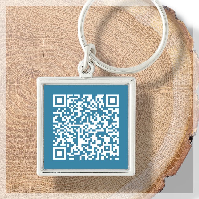 Anpassbarer QR-Code Blue Schlüsselanhänger (Von Creator hochgeladen)