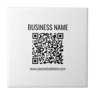 Anpassbarer QR-Code & Firmenname Fliese