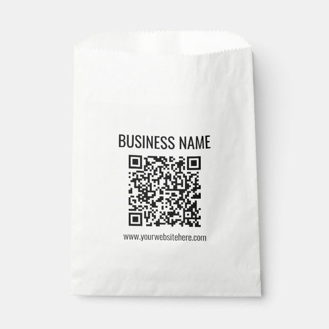 Anpassbarer QR-Code & Firmenname Geschenktütchen (Vorderseite)