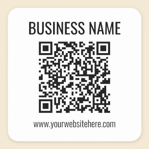 Anpassbarer QR-Code & Firmenname Quadratischer Aufkleber