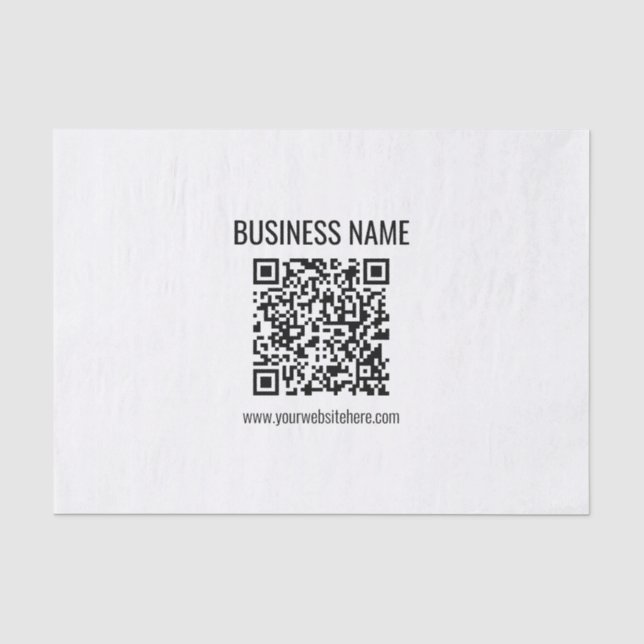 Anpassbarer QR-Code & Firmenname Seidenpapier (Vorderseite)
