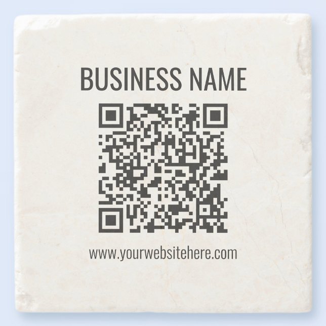Anpassbarer QR-Code & Firmenname Steinuntersetzer (Von Creator hochgeladen)
