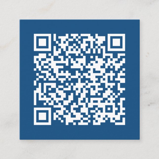 Anpassbarer QR-Code für Unternehmen - Minimal blau Quadratische Visitenkarte (Vorderseite)